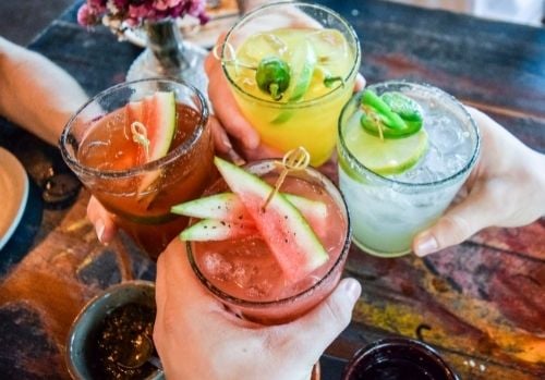 four drinks together